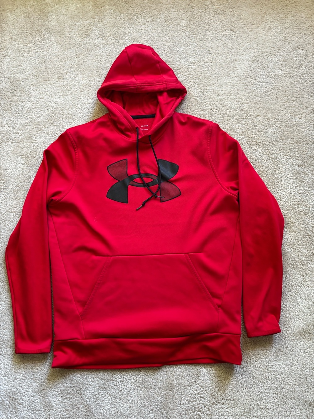 Under Armour Men's Red Hoodie with Black Logo